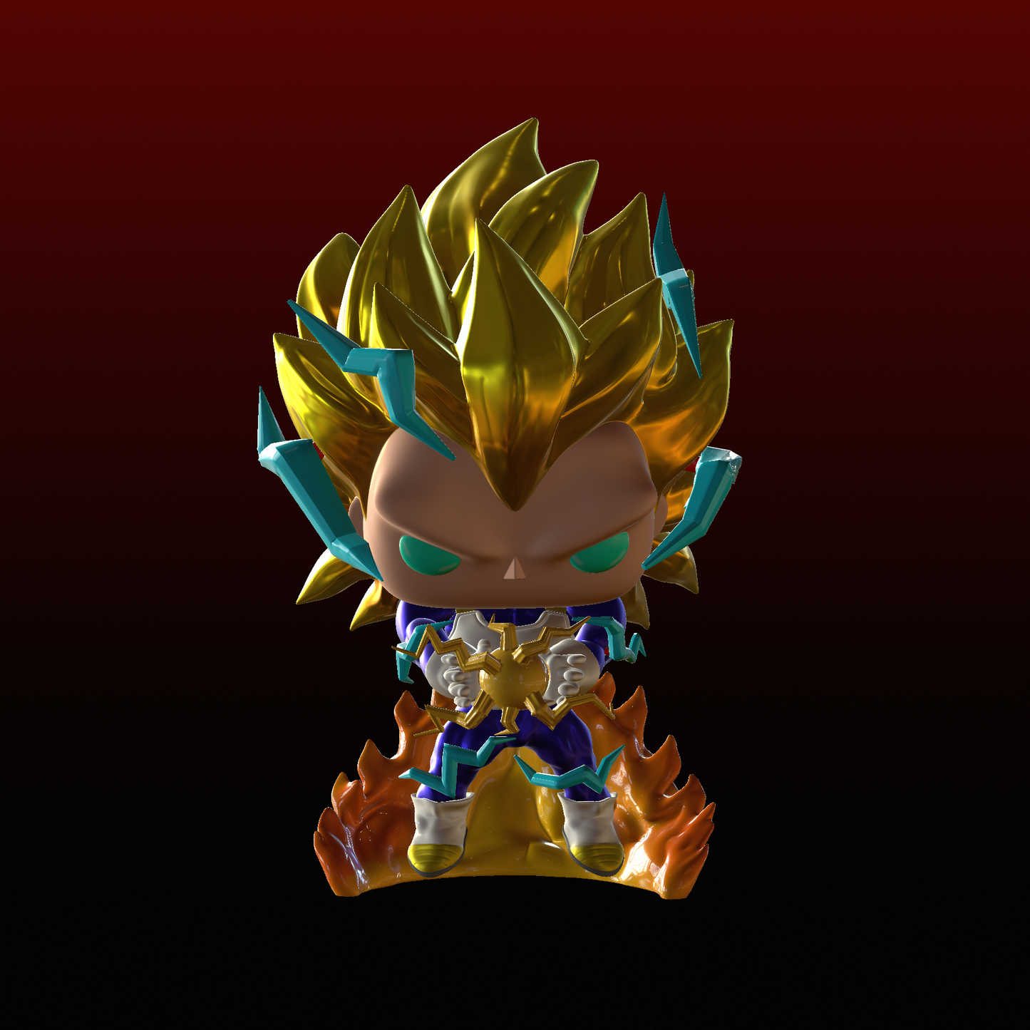Preorder: Custom Metallic Glow Super Saiyan 4 Vegeta