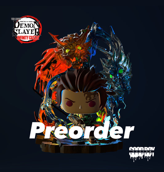 Pre-order Tanjiro Dual Dragons with LED Lights with 6” Custom Box