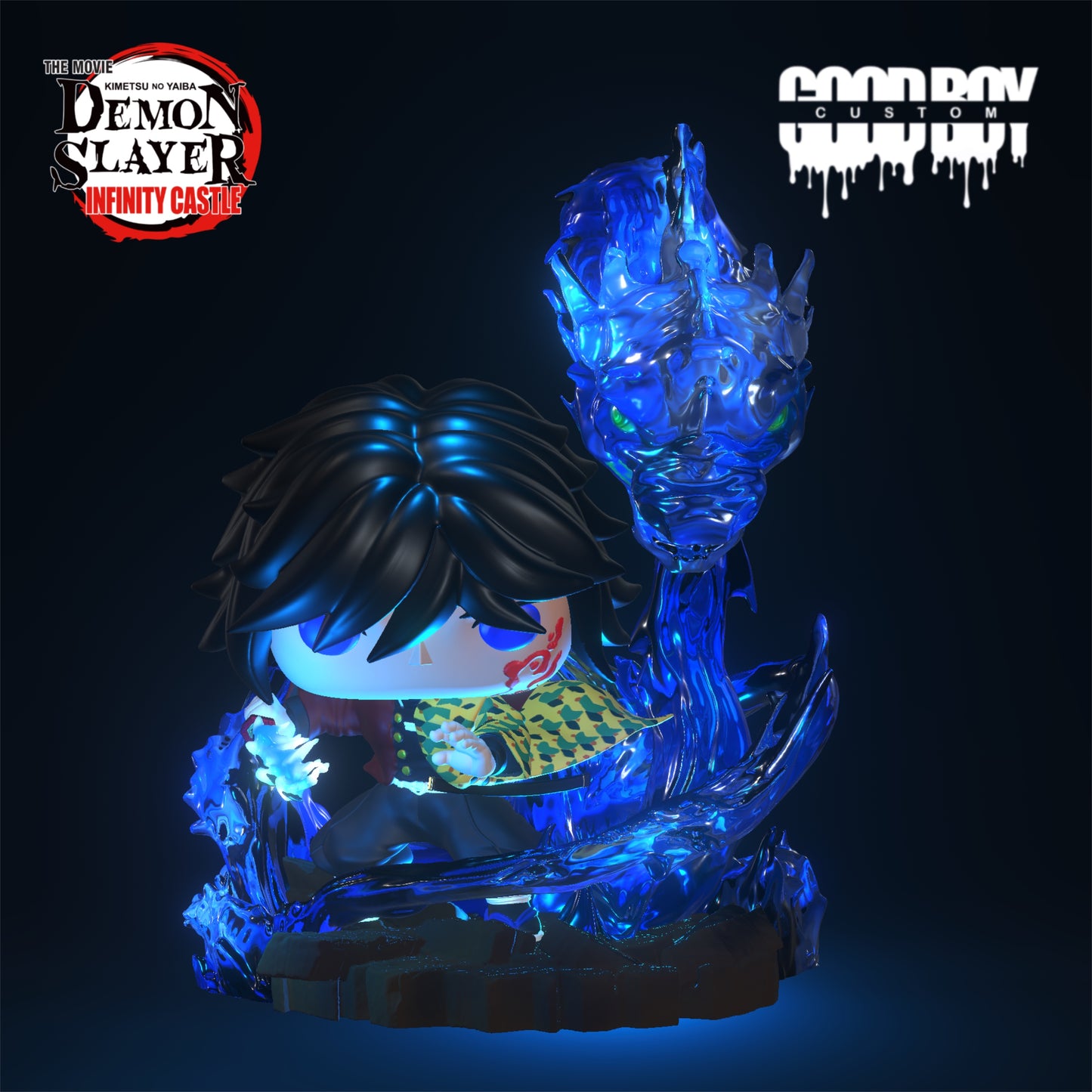 Pre-order Custom Giyu water breathing 10th form with 6” Custom Box